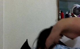 Mature Asian with nice tits getting pounded by white cock